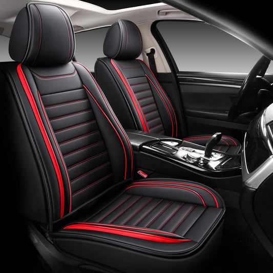 Leather Car Seat Covers Full Set Universal Fit 5 Seats Automotive Seat Protectors for Sedans SUVs Trucks