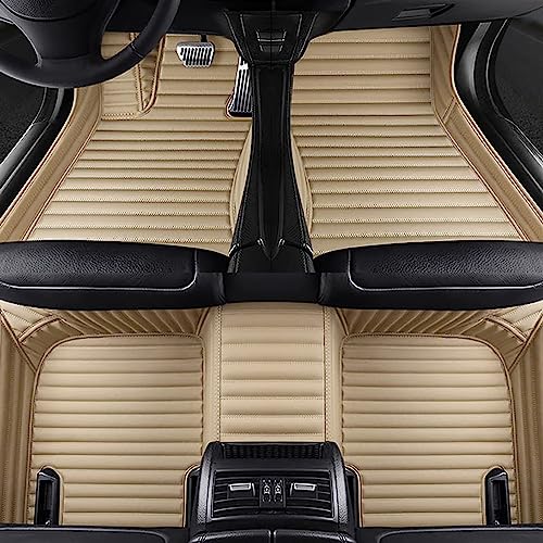 Beige Stripe Stitching Luxury Car Mats