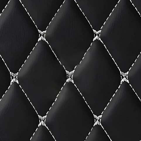 BLACK &WHITE DIAMOND STITCHING LUXURY CAR MATS