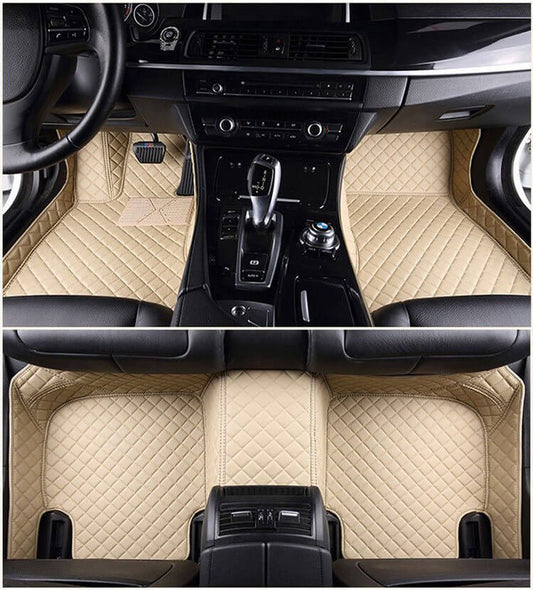 BEIGE DIAMOND STITCHING LUXURY CAR MATS