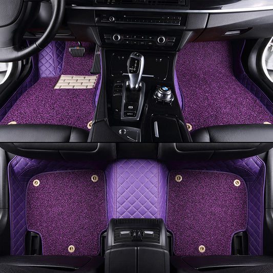 Customized Double-Layer Purple Base With Purple Loop Pile Car Mats