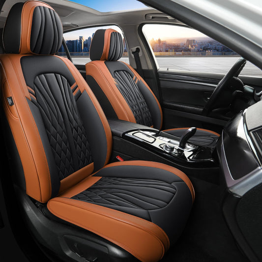 Car Seat Covers Full Set Nappa Leather Car Seat Cushion Seat Covers for Cars Universal Fit for Most Cars