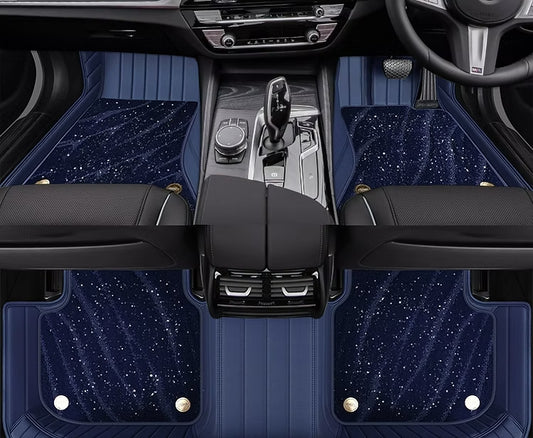Dark Blue Galaxy Double Layer Customized Car Mat