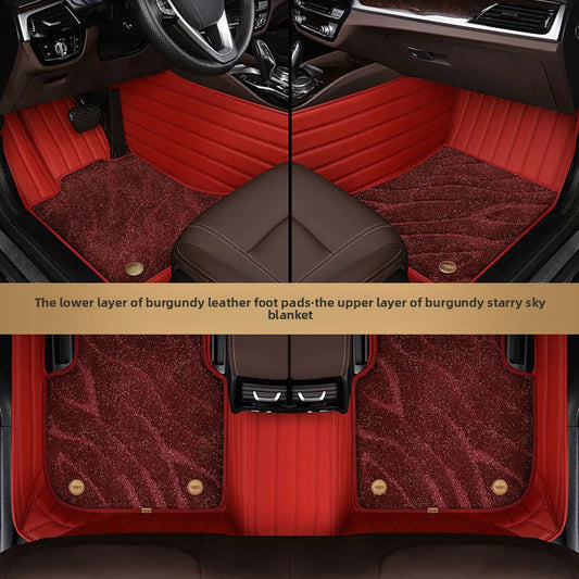 BURGUNDY GALAXY DOUBLE LAYER CUSTOMIZED CAR MAT