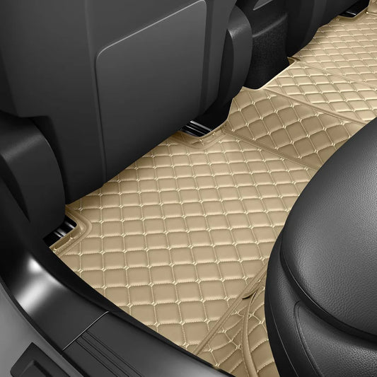 BEIGE DIAMOND STITCHING LUXURY CAR MATS