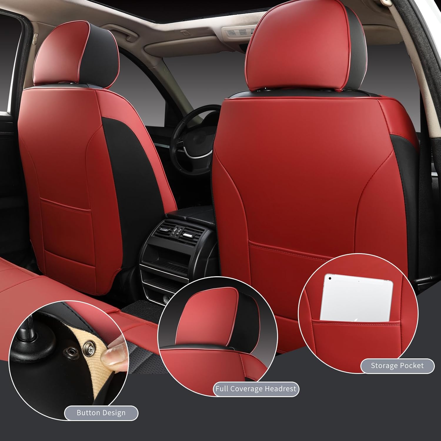 General car seat covers Faux Leather Automotive Seat Covers for Cars SUV  Sedan
