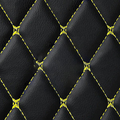 Black & Yellow Diamond Stitching Luxury Car Mats