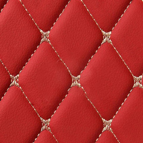 Cherry Red Diamond Stitching Luxury Car Mats