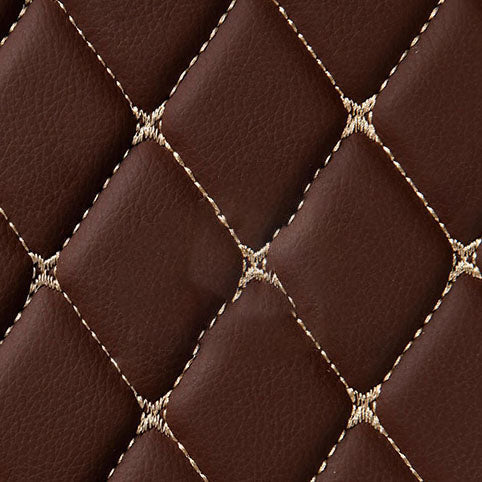 Chocolate Brown Diamond Stitching Luxury Car Mats