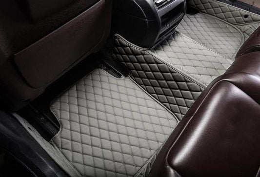GRAY  DIAMOND STITCHING LUXURY CAR MATS