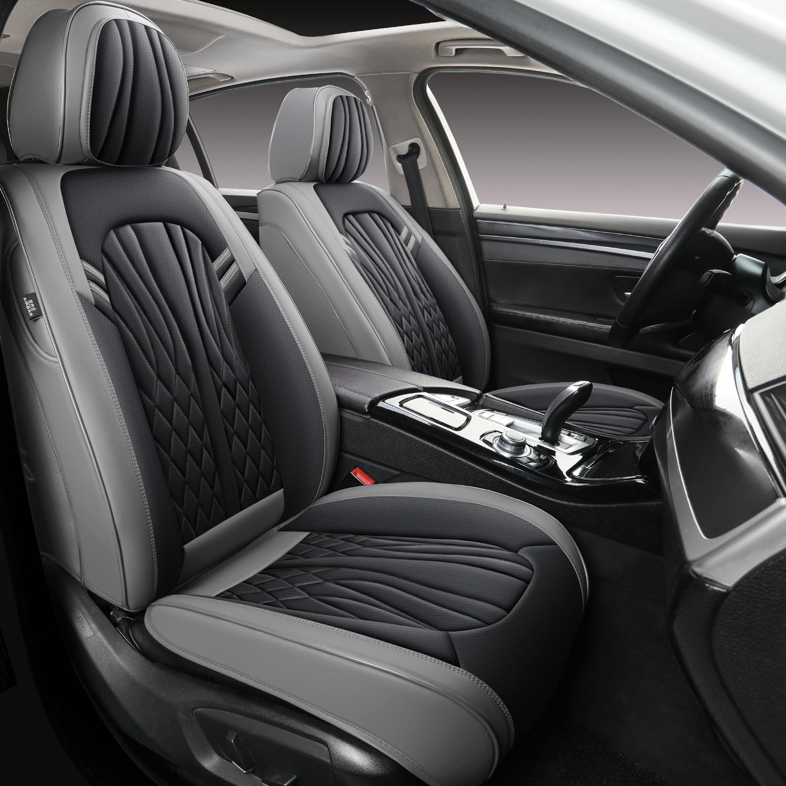 Car Seat Covers Full Set Nappa Leather Car Seat Cushion Seat Covers for Cars Universal Fit for Most Cars