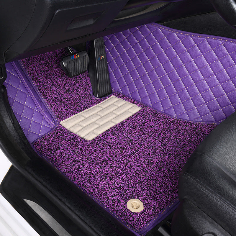Customized Double-Layer Purple Base With Purple Loop Pile Car Mats