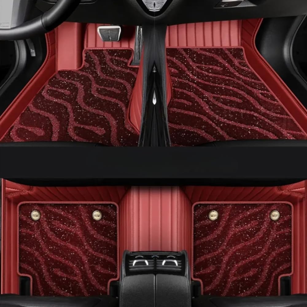 Wine Red Galaxy Double Layer Customized Car Mat