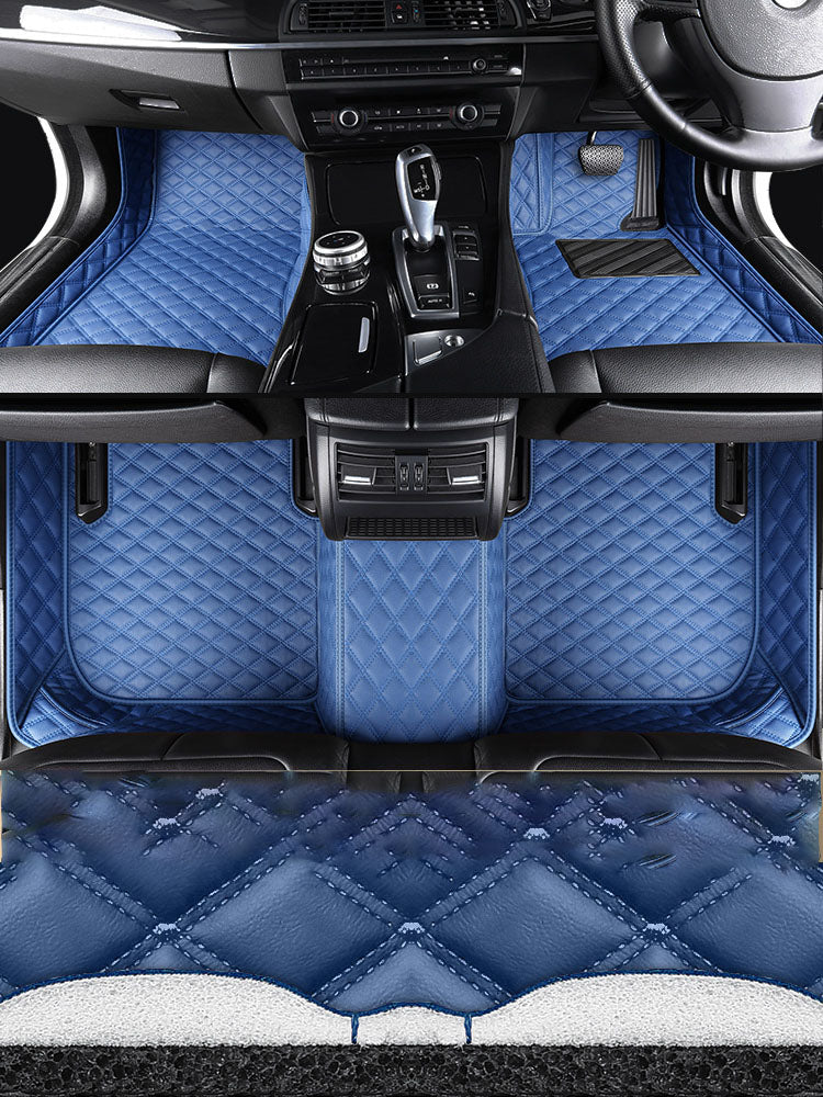 Blue Diamond Stitching Luxury Car Mats
