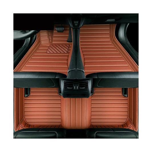 Brown Stripe Stitching Luxury Car Mats