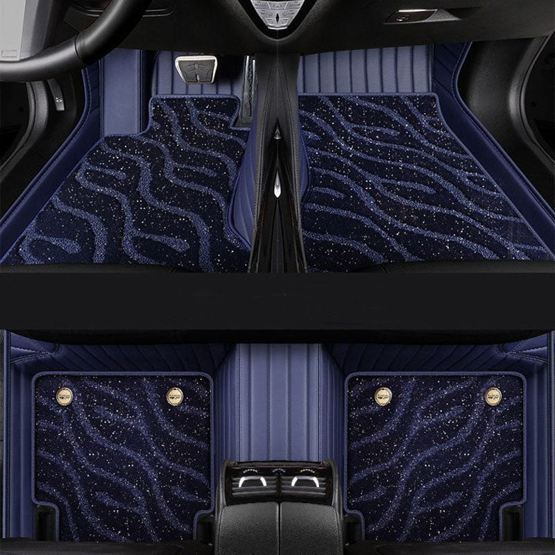Dark Blue Galaxy Double Layer Customized Car Mat