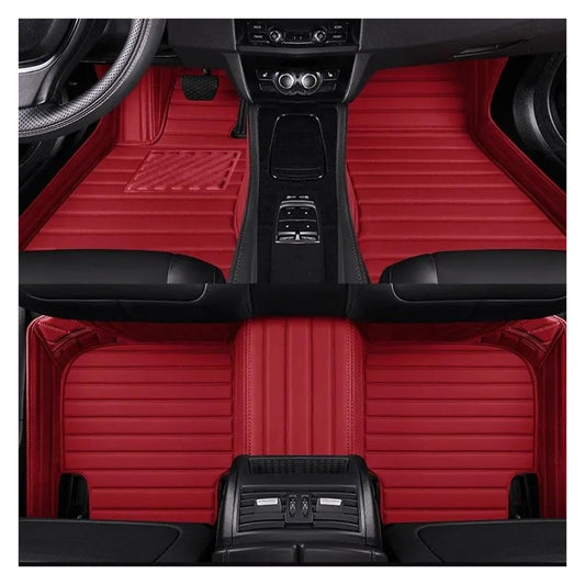 Wine Red Stripe Stitching Luxury Car Mats