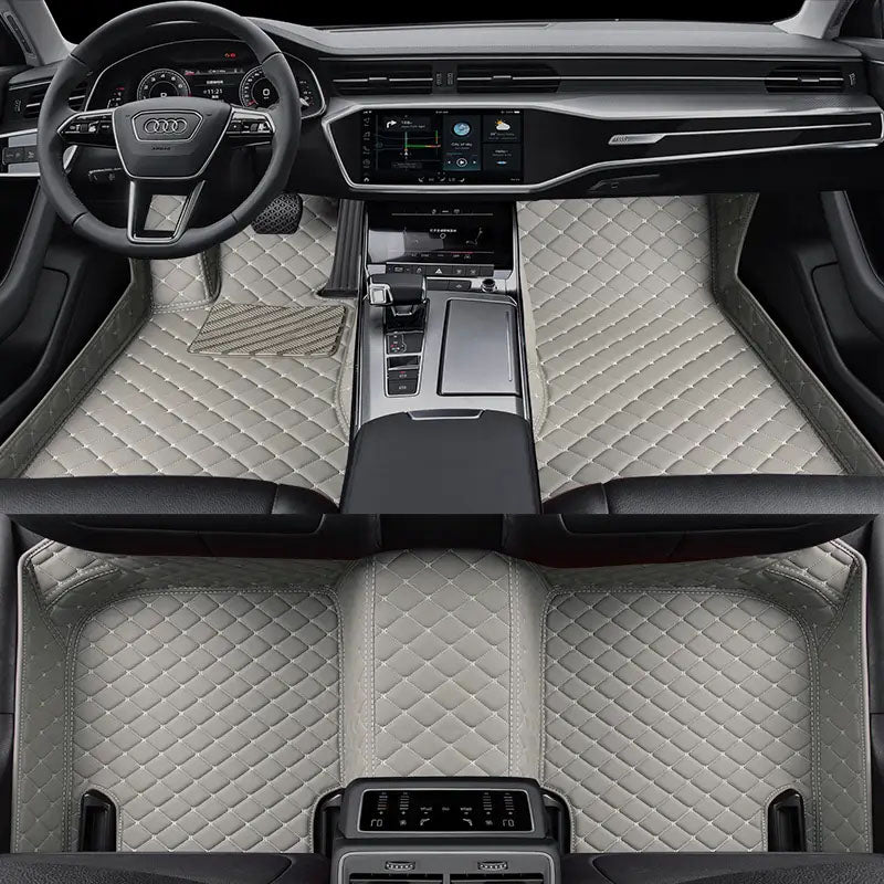 Gray Diamond Stitching Luxury Car Mats